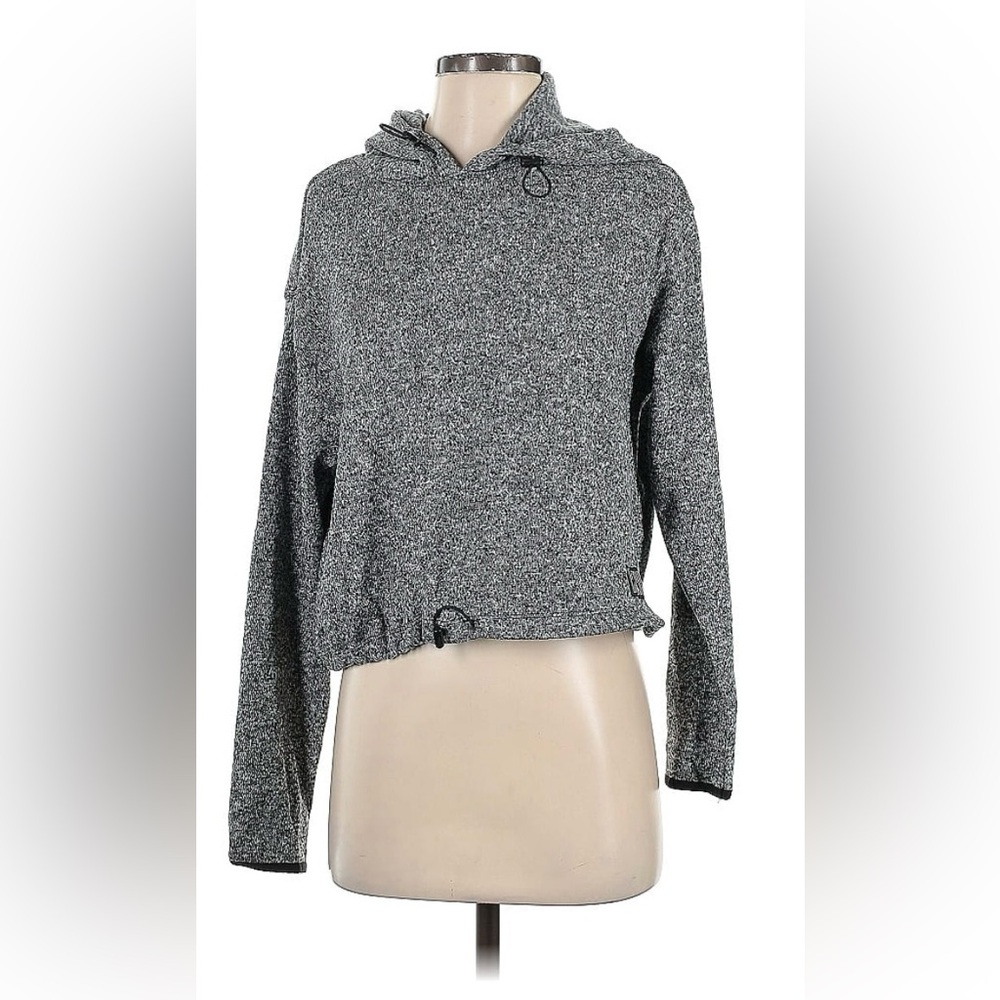PINK Victorias Secret Marbled Black Cinch Waist Hoodie